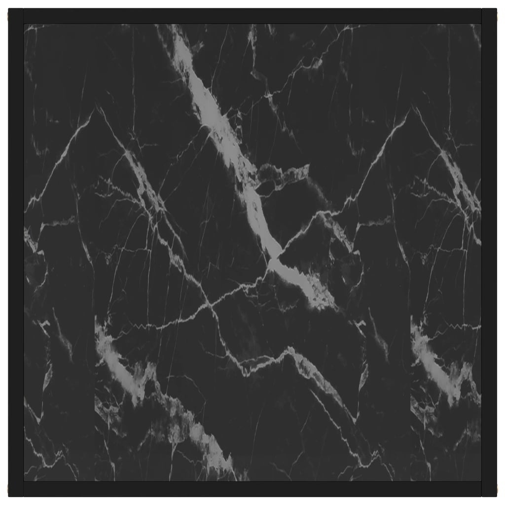 Salongbord svart 60x60x35 cm herdet glass