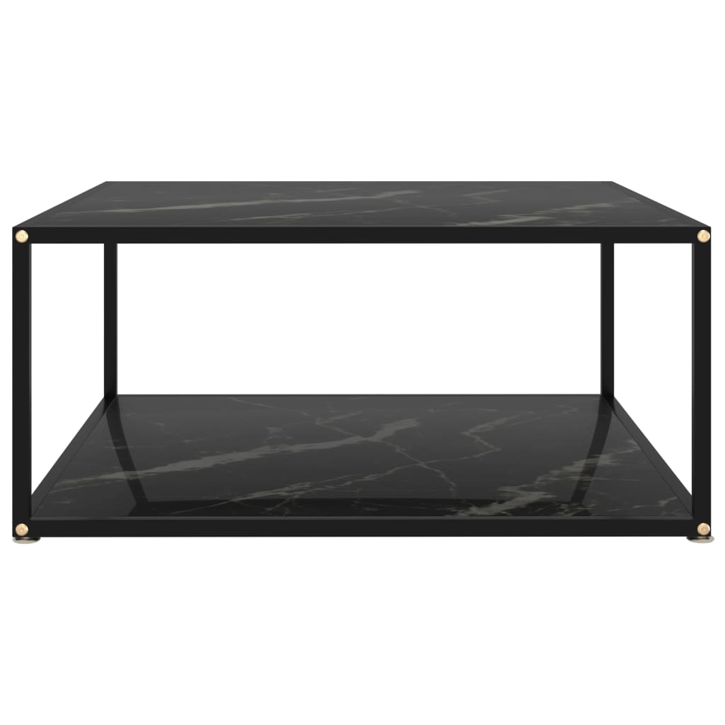 Salongbord svart 80x80x35 cm herdet glass