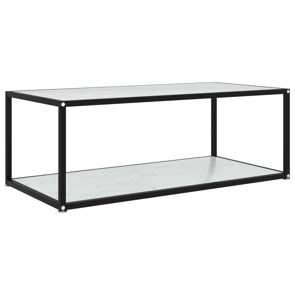 Salongbord hvit 100x50x35 cm herdet glass vidaXL
