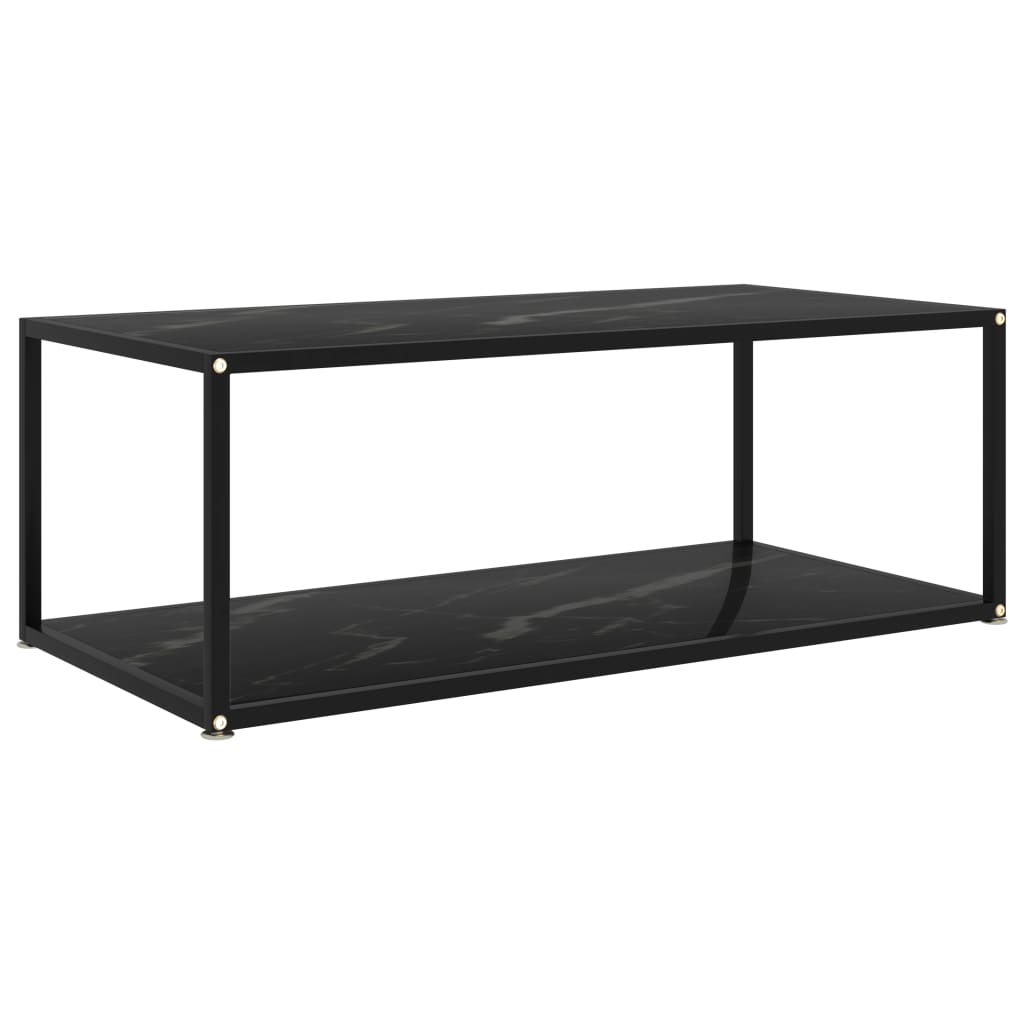 Salongbord svart 100x50x35 cm herdet glass