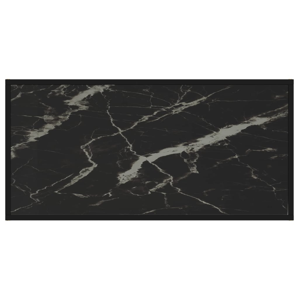 Salongbord svart 100x50x35 cm herdet glass