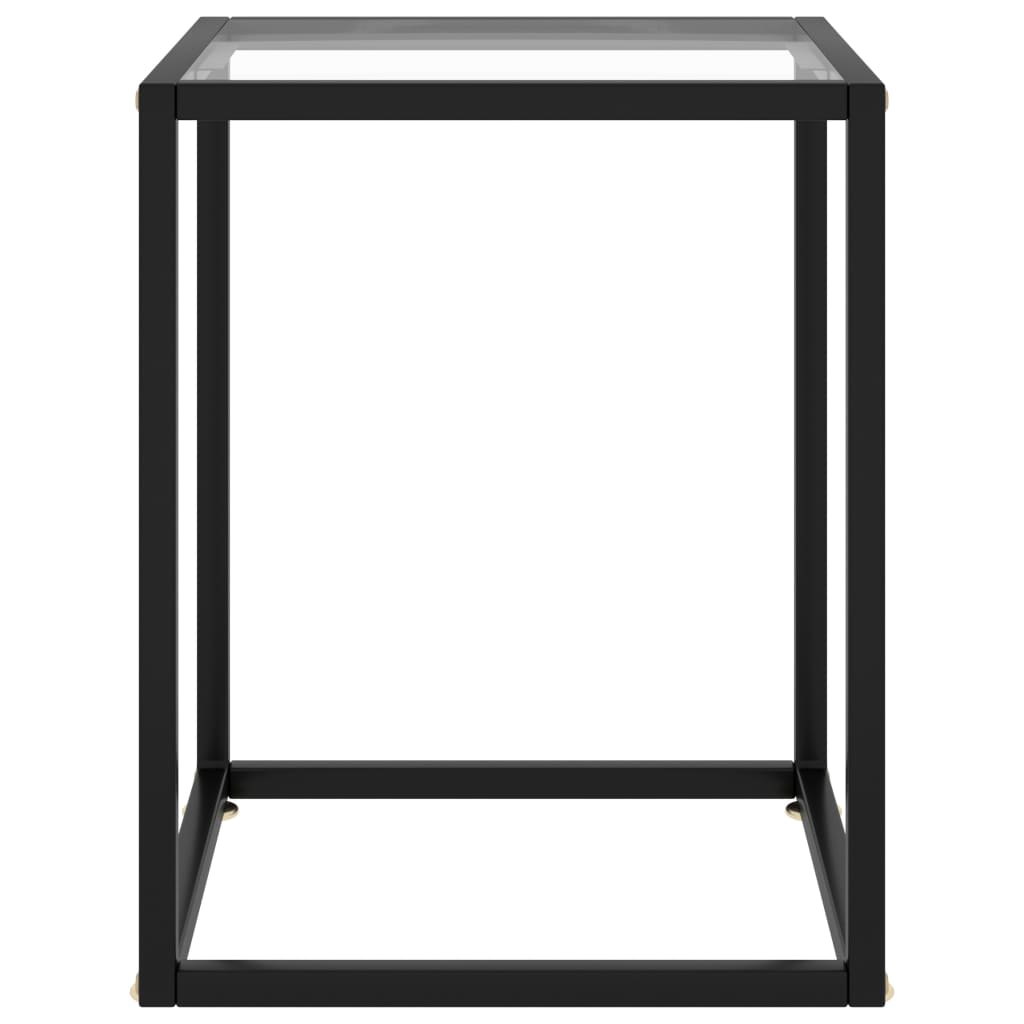 Salongbord svart med herdet glass 40x40x50 cm