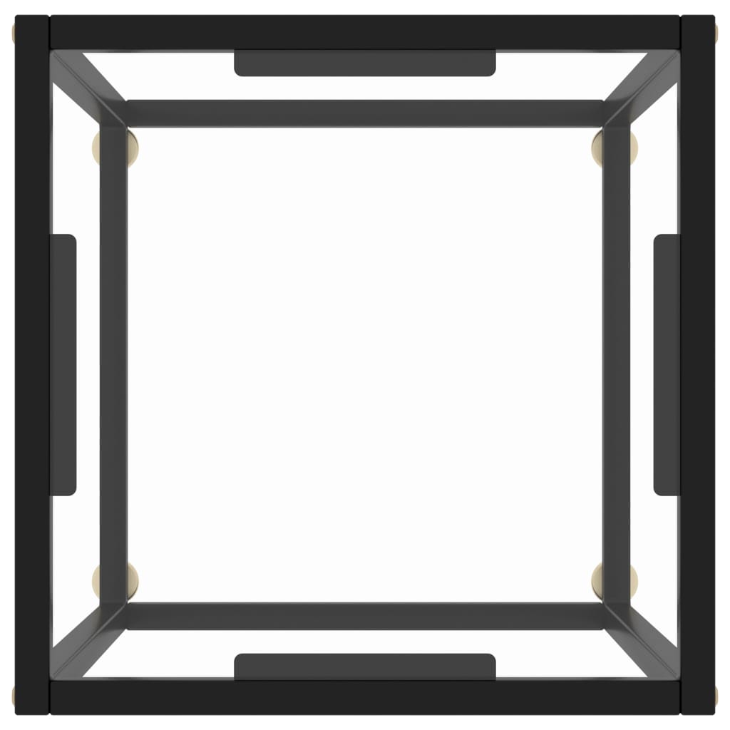 Salongbord svart med herdet glass 40x40x50 cm