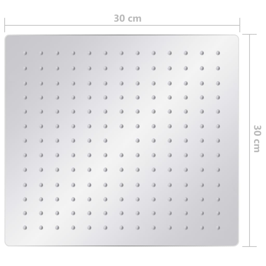 Regndusjhode rustfritt stål 304 30x30 cm firkantet