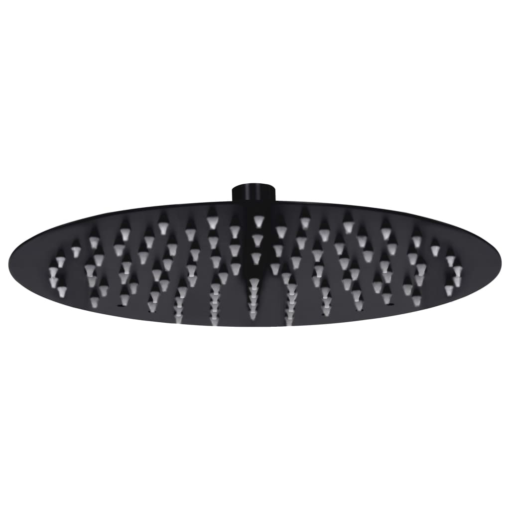 Regndusjhode rustfritt stål 25 cm rund svart