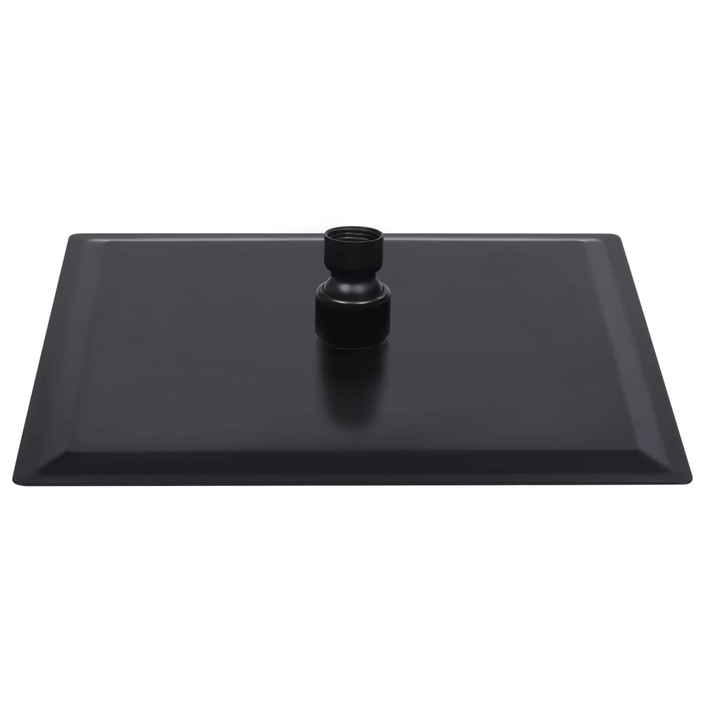 Regndusjhode rustfritt stål 20x20 cm firkantet svart