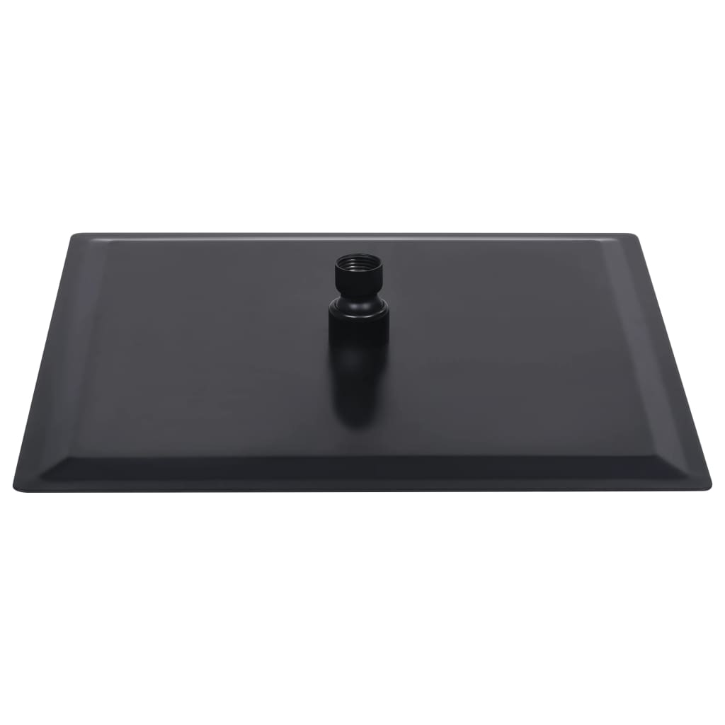 Regndusjhode rustfritt stål 25x25 cm firkantet svart