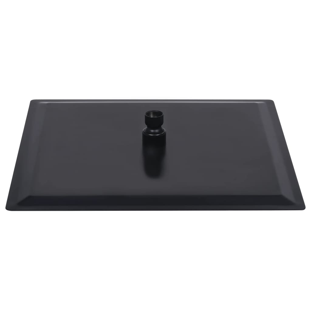 Regndusjhode rustfritt stål 40x40 cm firkantet svart