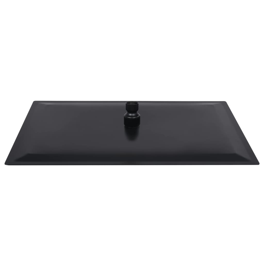 Regndusjhode rustfritt stål 40x30 cm firkantet svart