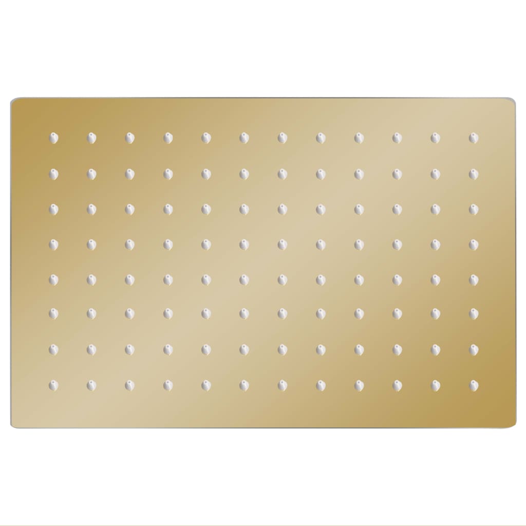 Regndusjhode rustfritt stål 30x20 cm firkantet gull