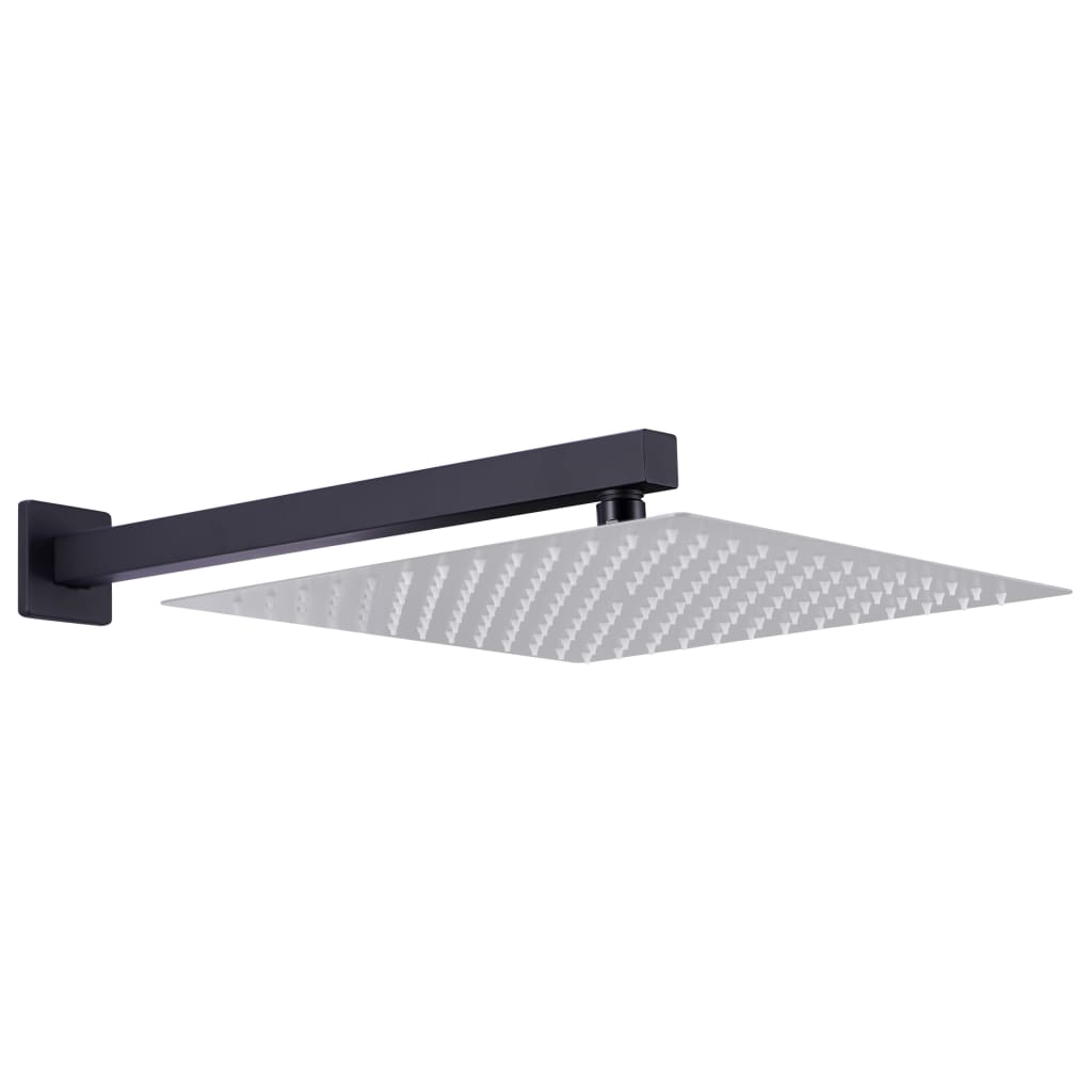 Dusjstøttearm firkantet rustfritt stål 201 svart 40 cm