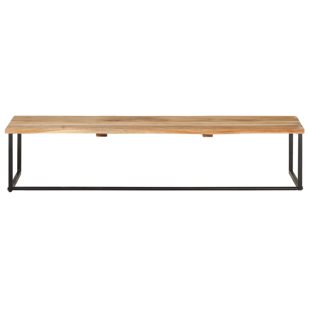 Hattehylle med knagger naturlig kant 100x35x22 cm heltre akasie