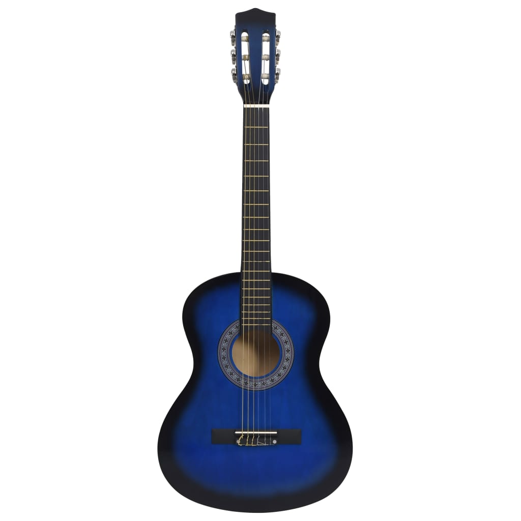 Klassisk gitar for nybegynnere med veske blå 3/4 36"