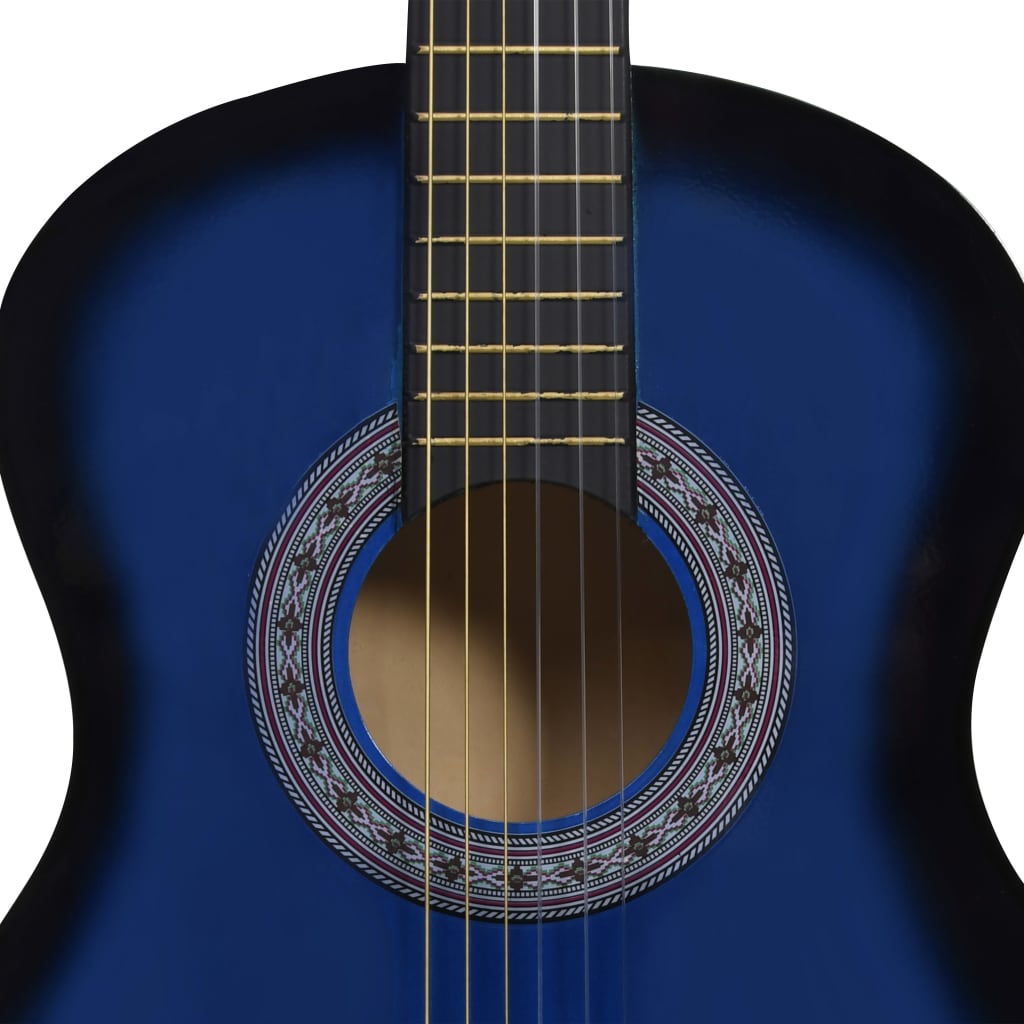 Klassisk gitar for nybegynnere med veske blå 3/4 36"