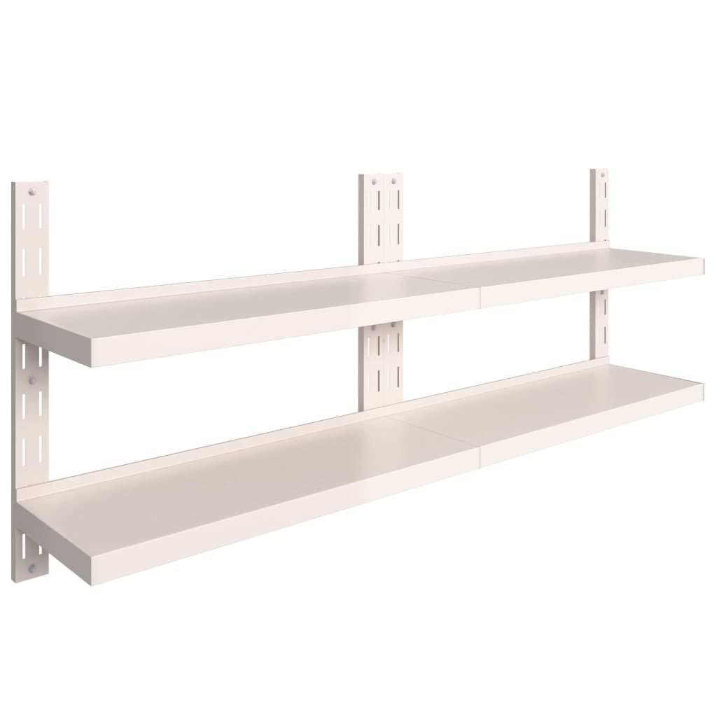 Flytende vegghyller 2 nivåer 2 stk rustfritt stål 200x30 cm vidaXL