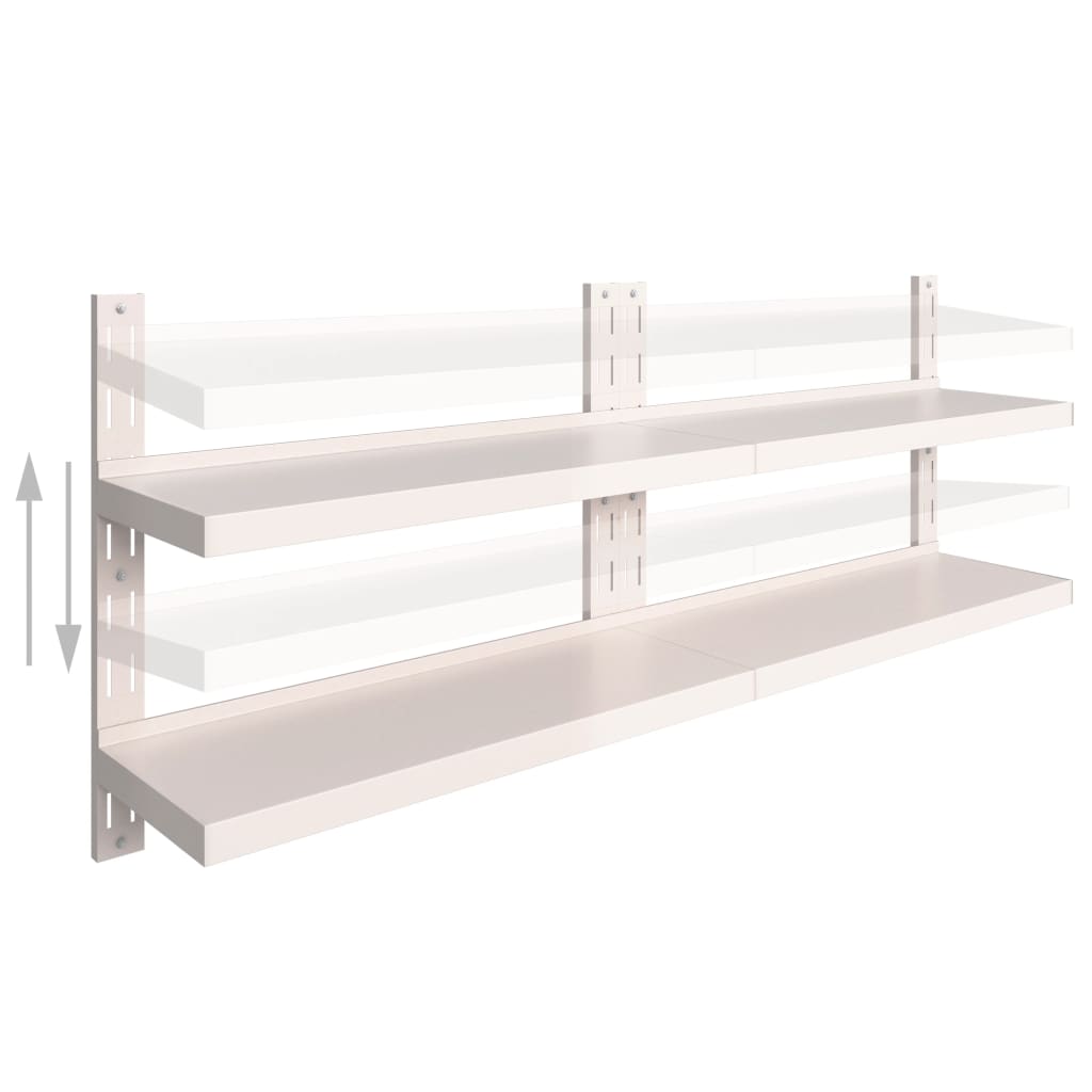 Flytende vegghyller 2 nivåer 2 stk rustfritt stål 200x30 cm vidaXL
