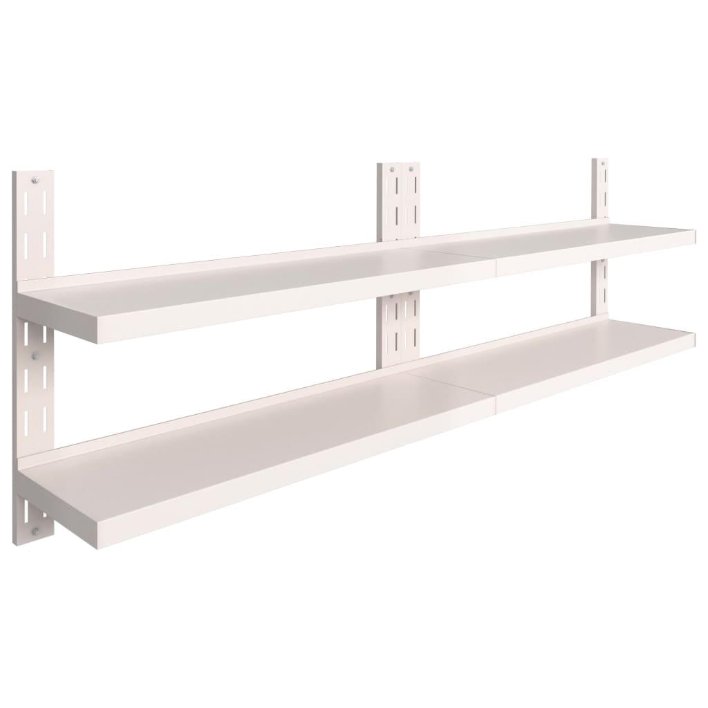 Flytende vegghyller 2 nivåer 2 stk rustfritt stål 240x30 cm vidaXL