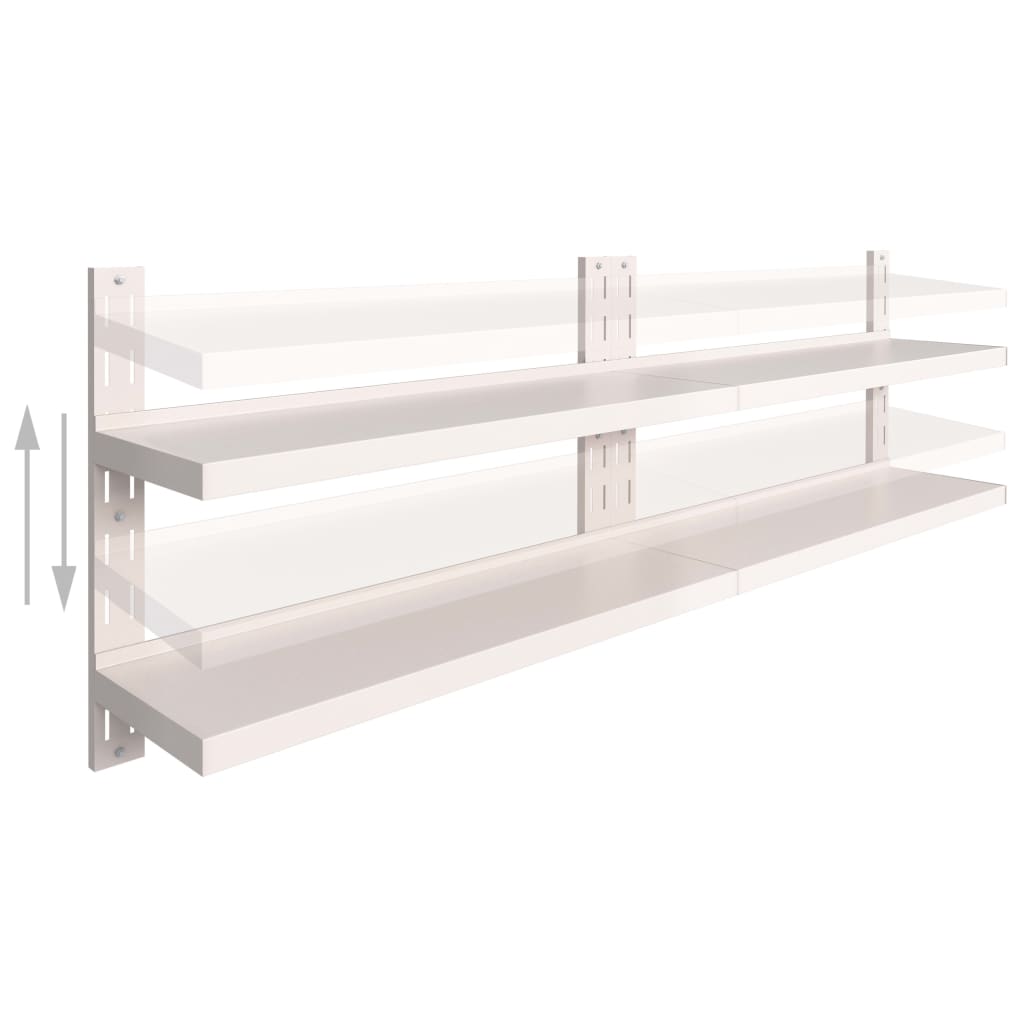 Flytende vegghyller 2 nivåer 2 stk rustfritt stål 240x30 cm vidaXL