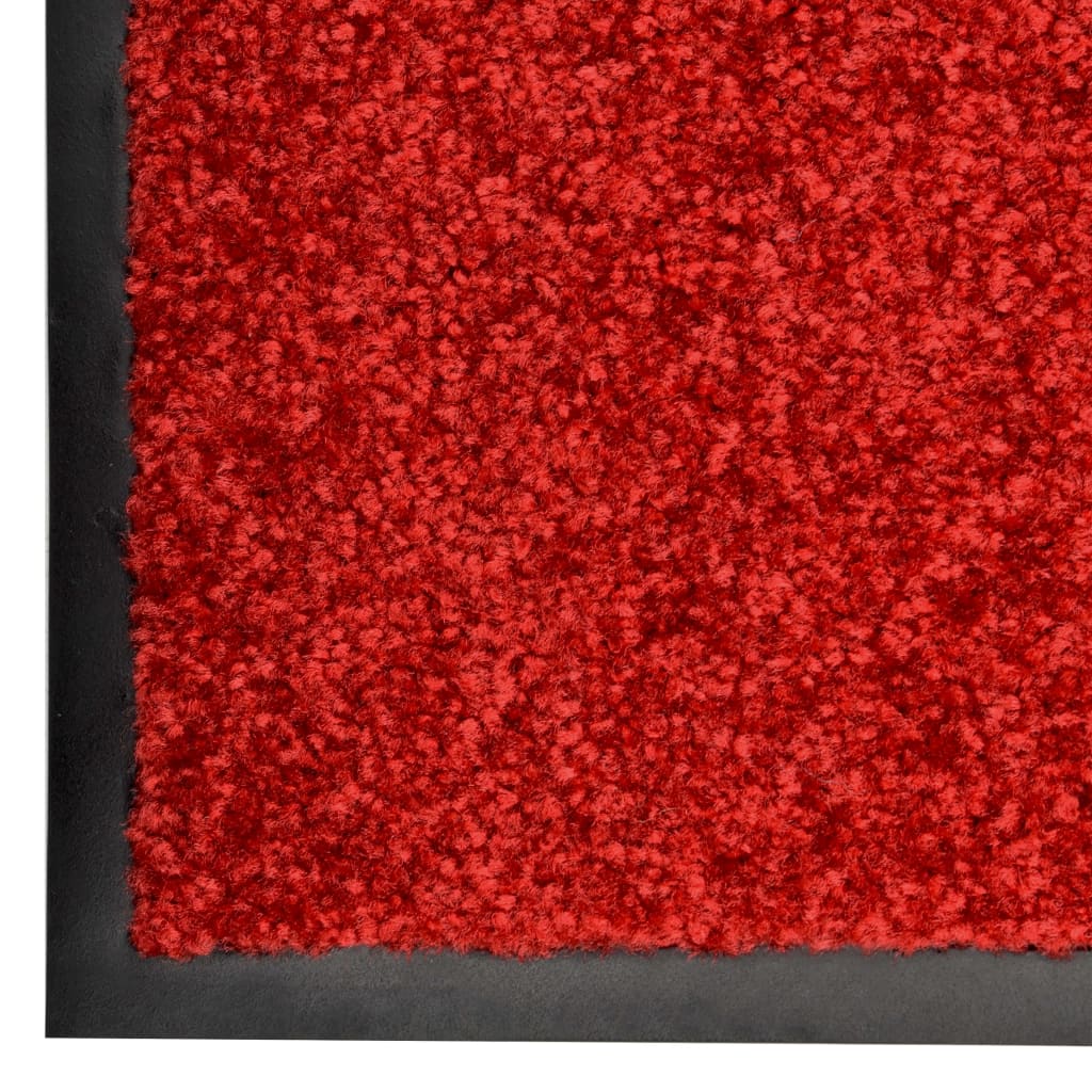 Dørmatte vaskbar rød 60x90 cm