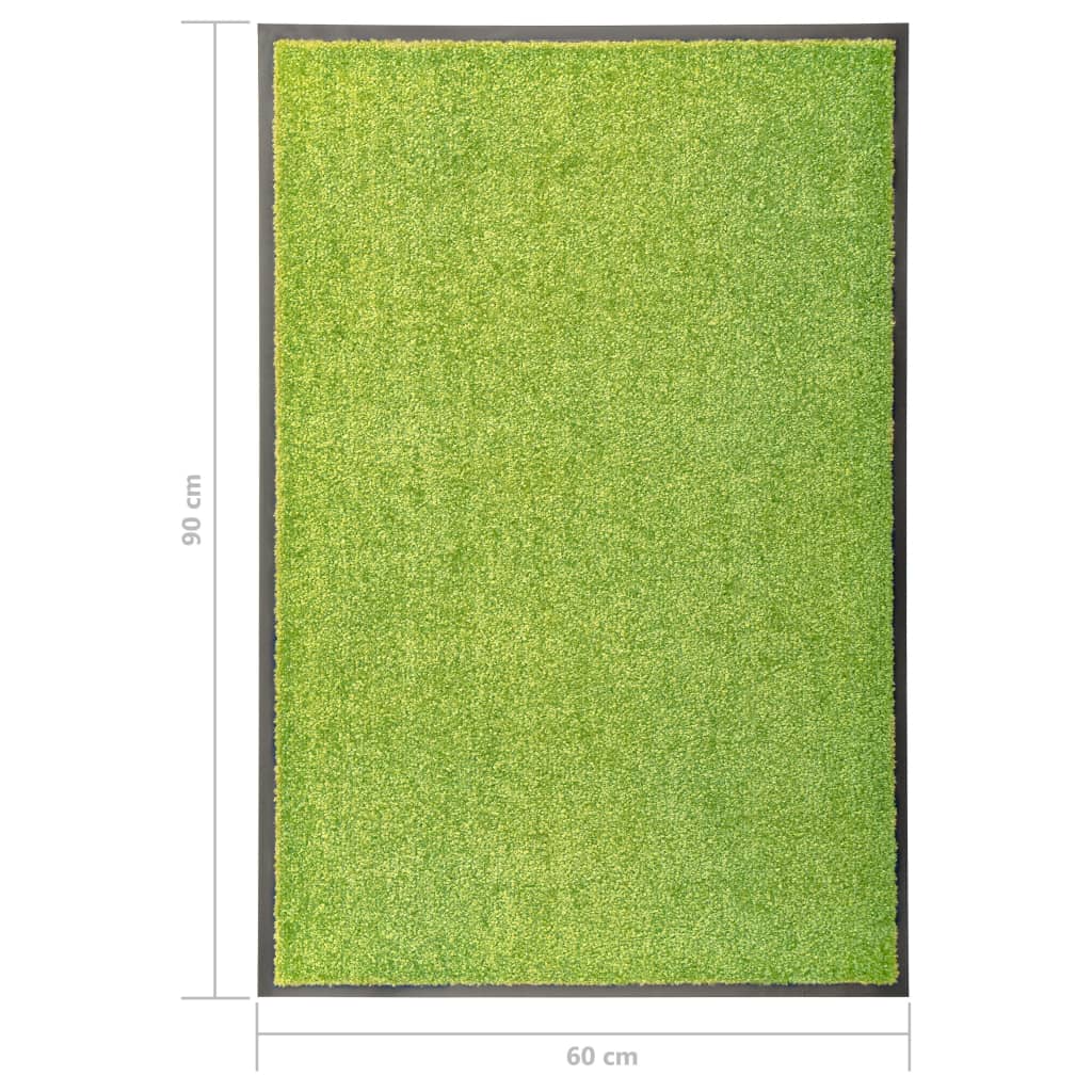 Dørmatte vaskbar grønn 60x90 cm