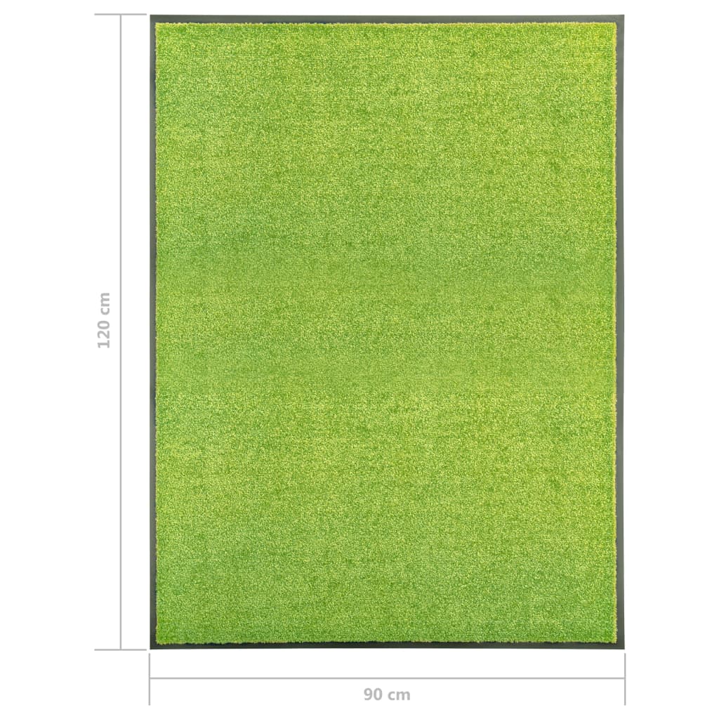 Dørmatte vaskbar grønn 90x120 cm