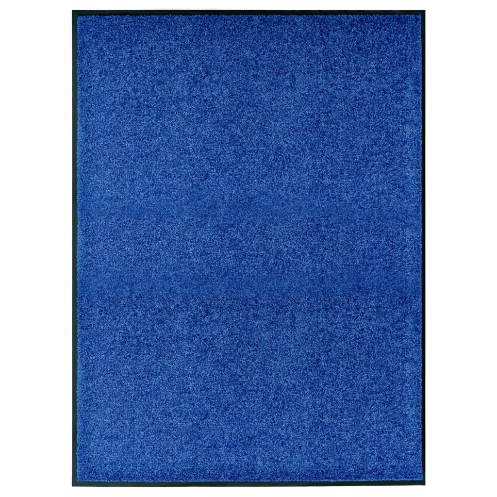 Dørmatte vaskbar blå 90x120 cm