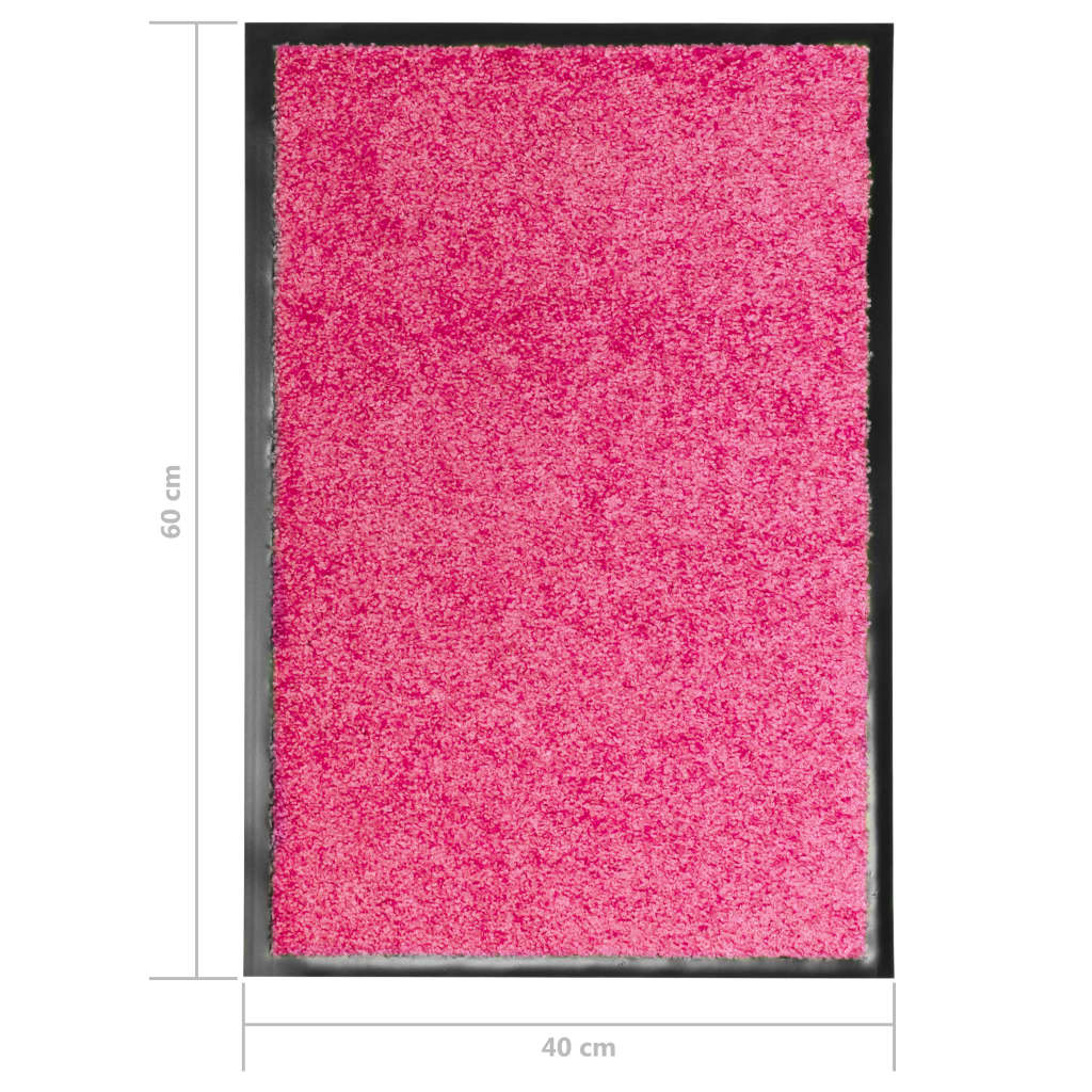 Dørmatte vaskbar rosa 40x60 cm