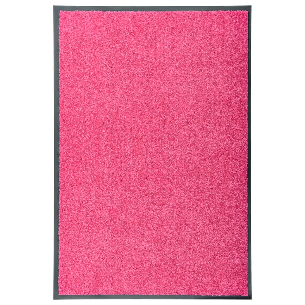 Dørmatte vaskbar rosa 60x90 cm