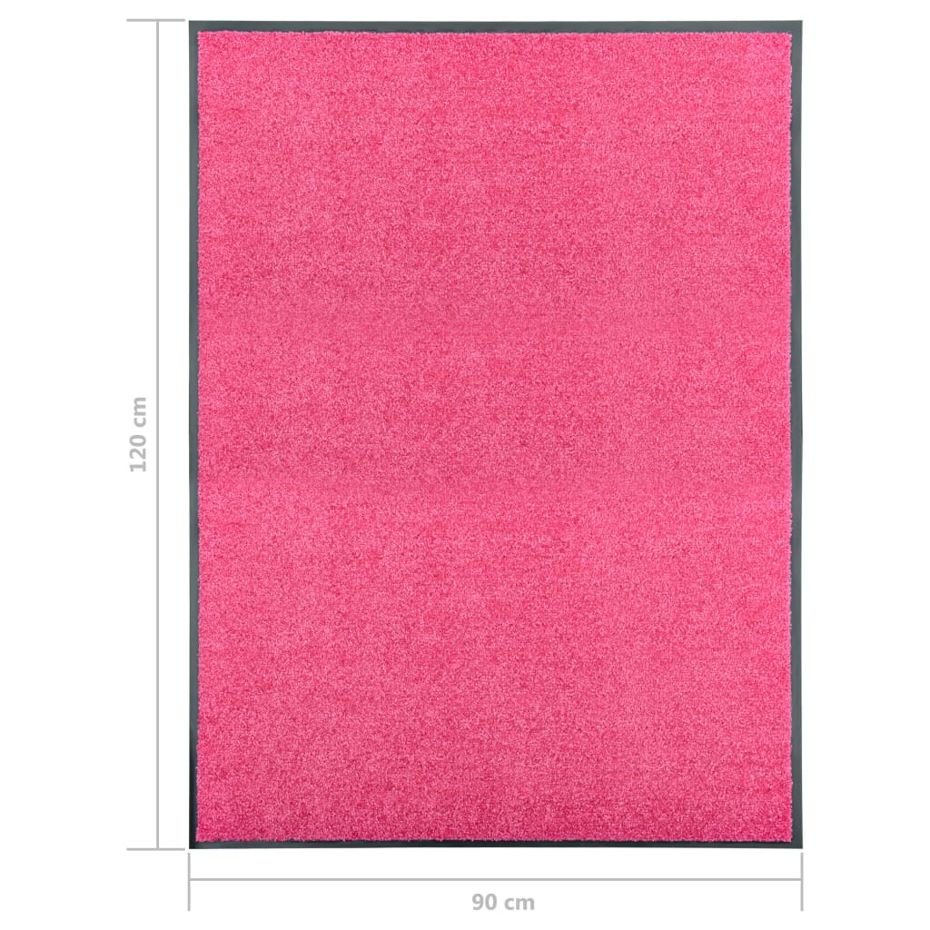 Dørmatte vaskbar rosa 90x120 cm