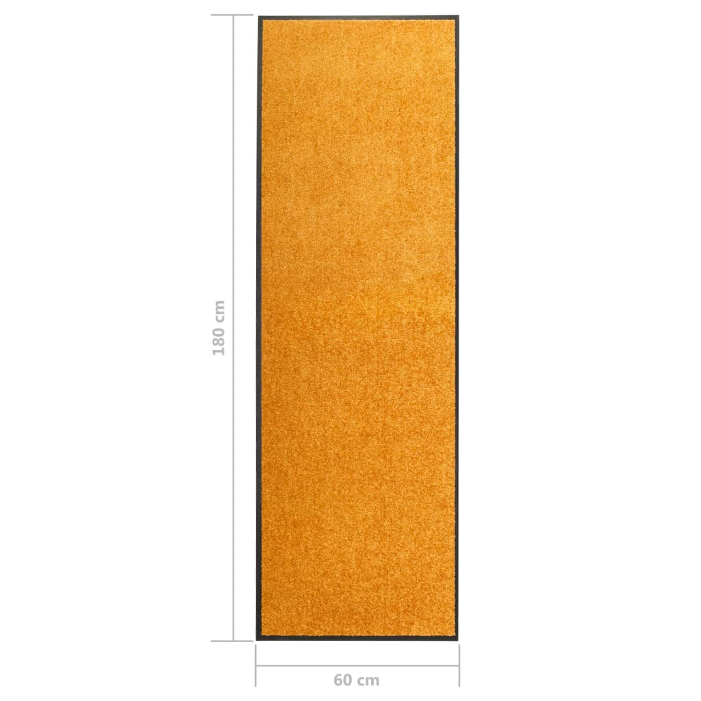 Dørmatte vaskbar oransje 60x180 cm