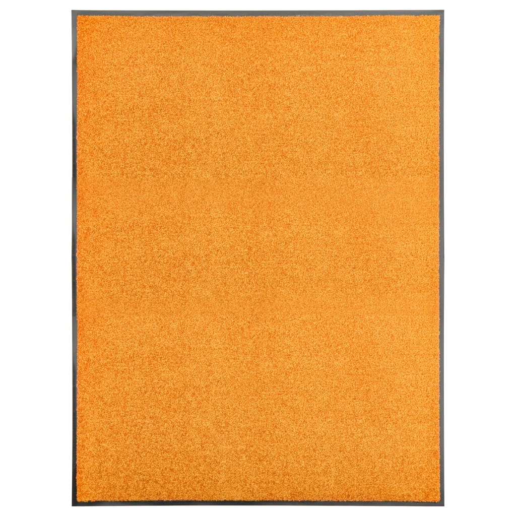 Dørmatte vaskbar oransje 90x120 cm