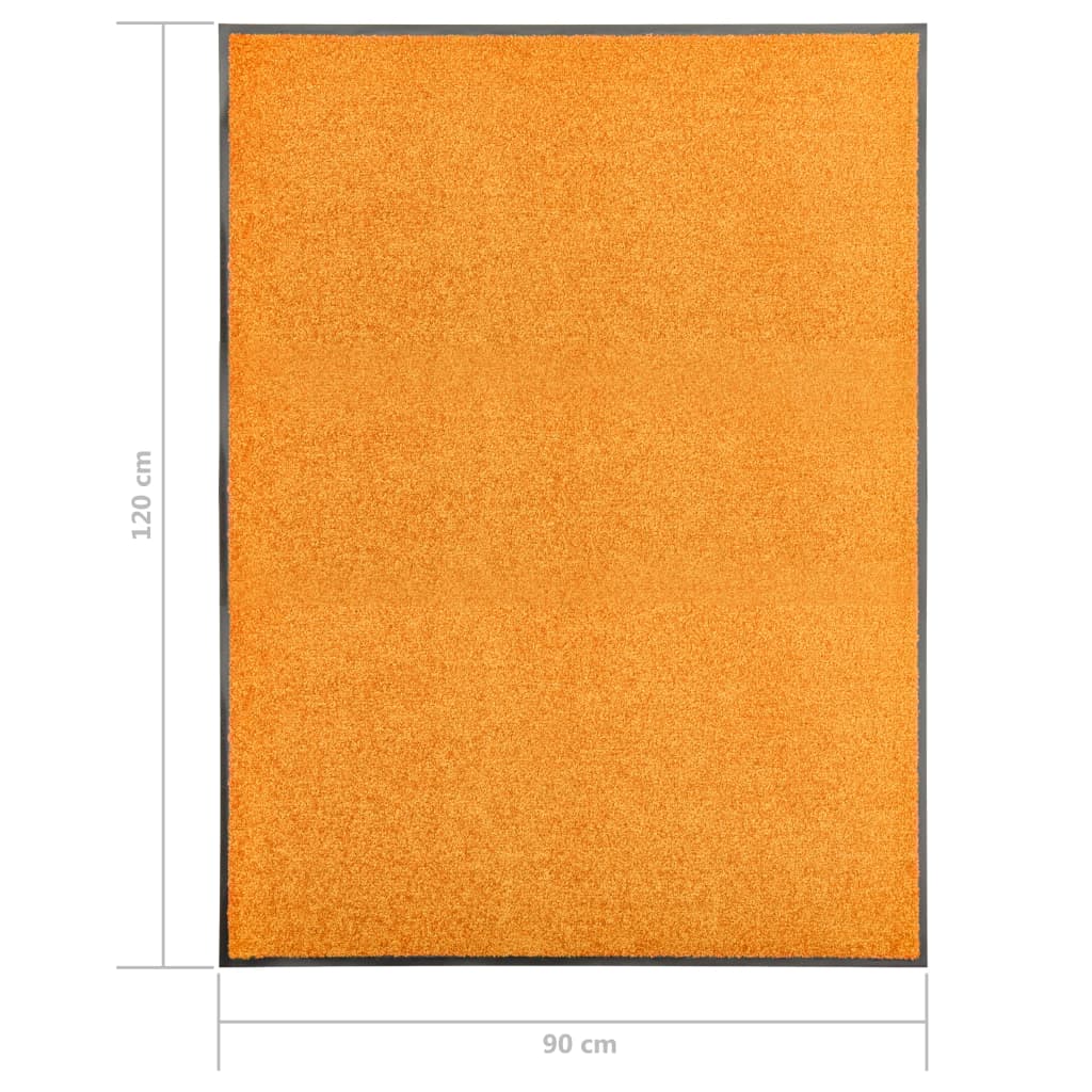 Dørmatte vaskbar oransje 90x120 cm