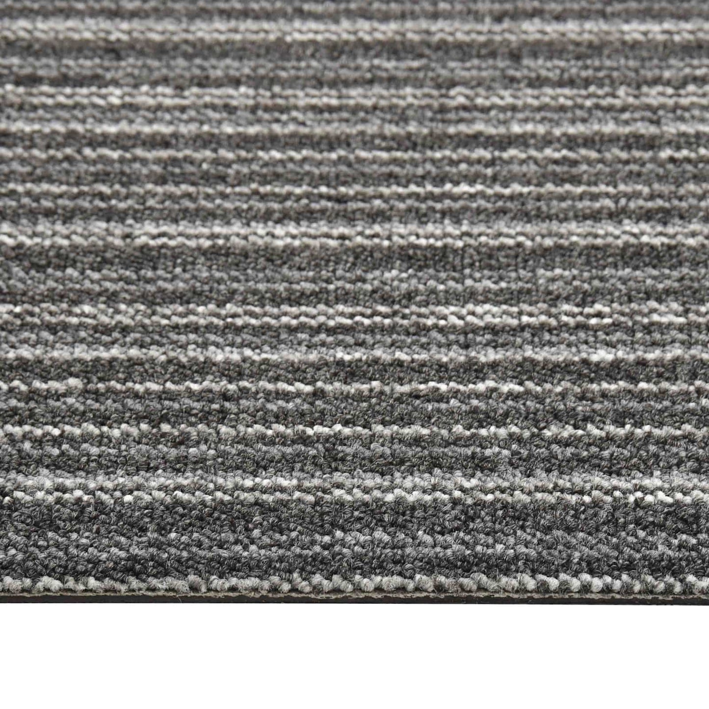 Teppe 20 pcs Stripet antrasitt 50 x 50 cm 100% Polypropylen