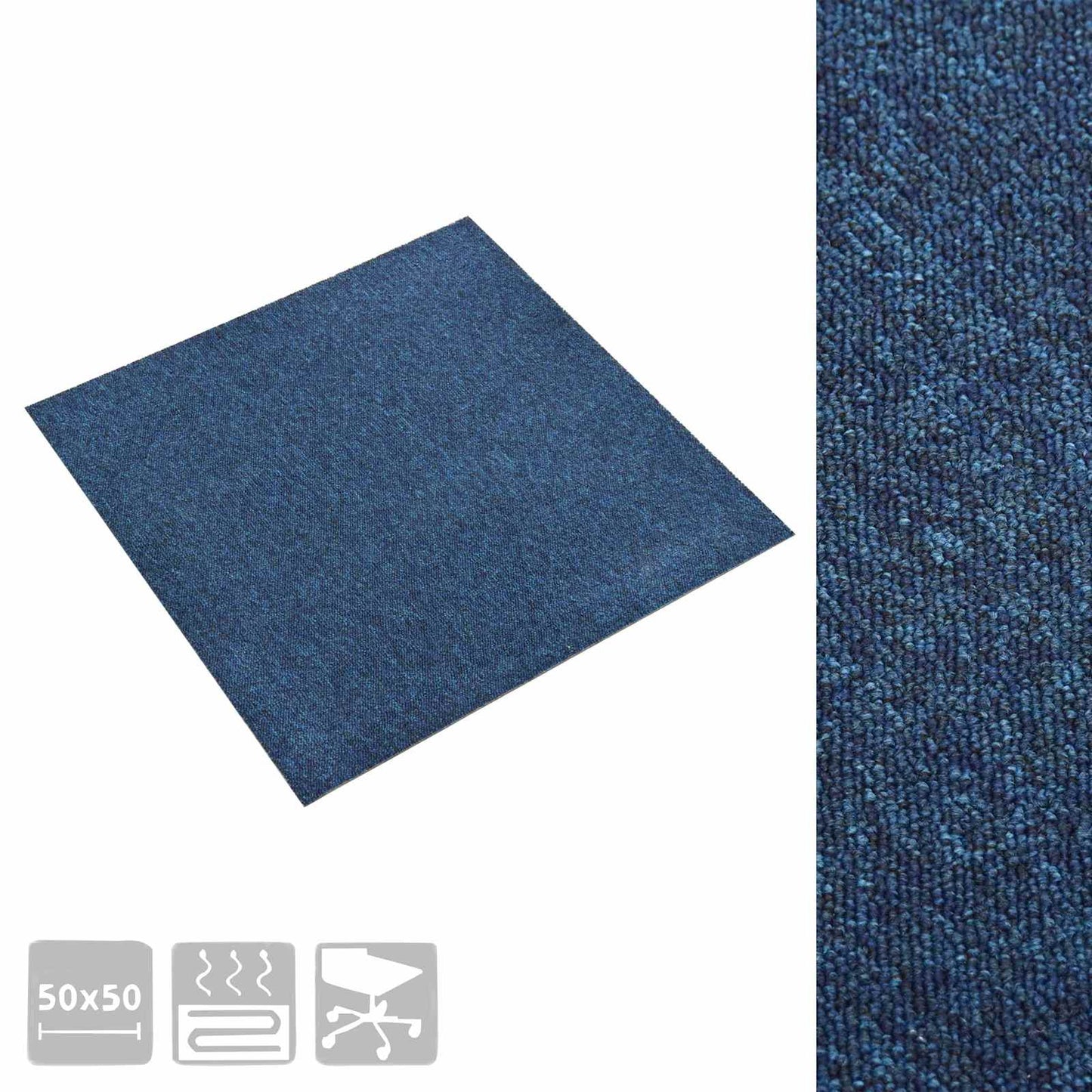 Teppe 20 pcs Mørkeblå 50 x 50 cm 100% Polypropylen
