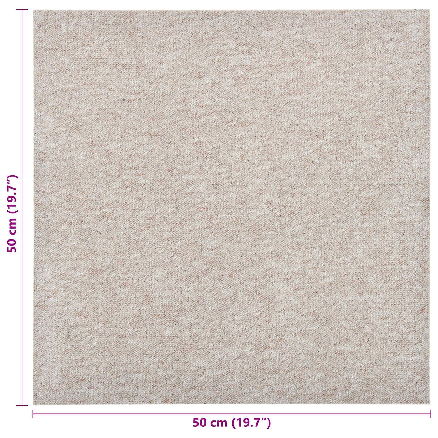 Teppe 20 pcs Lys beige 50 x 50 cm 100% Polypropylen
