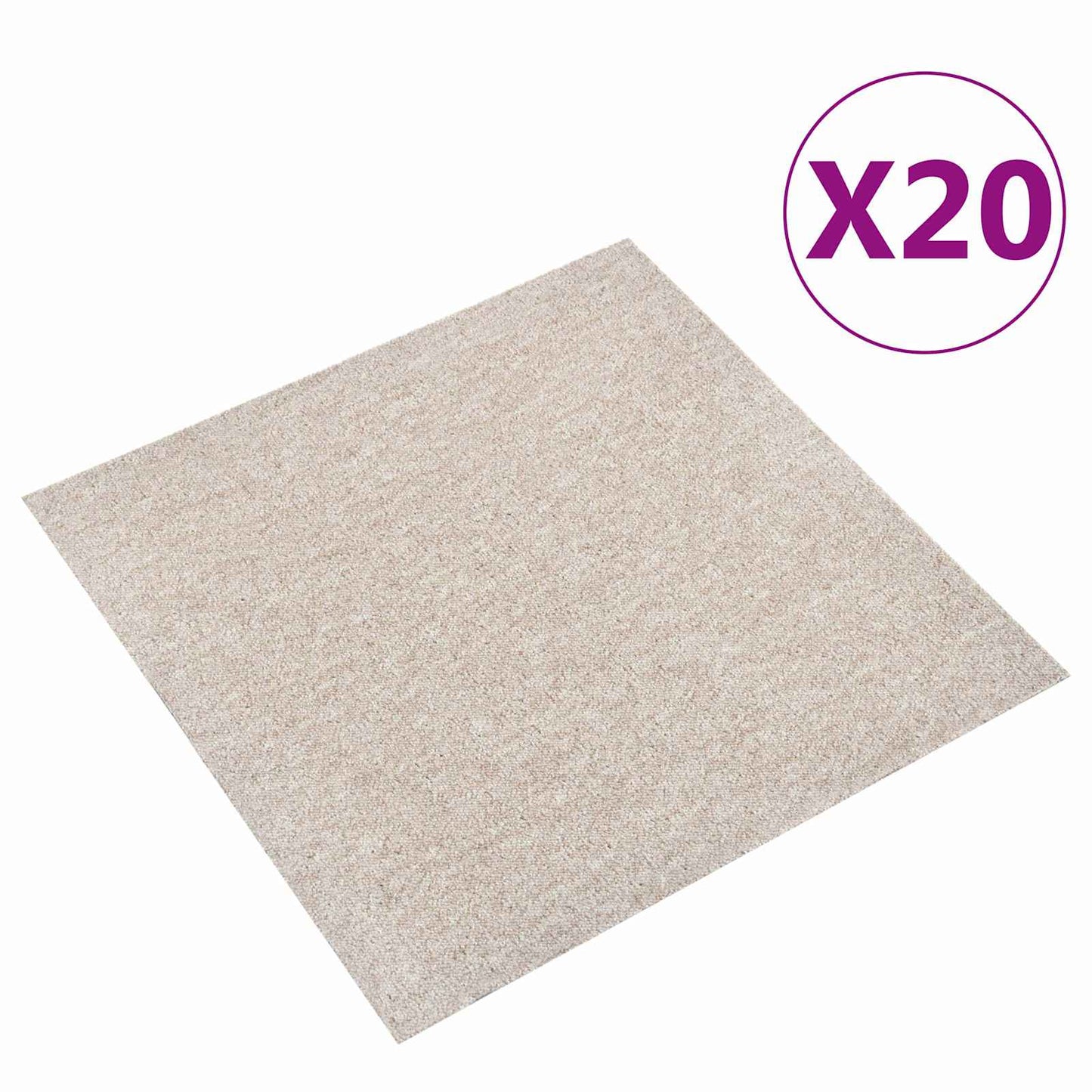 Teppe 20 pcs Lys beige 50 x 50 cm 100% Polypropylen