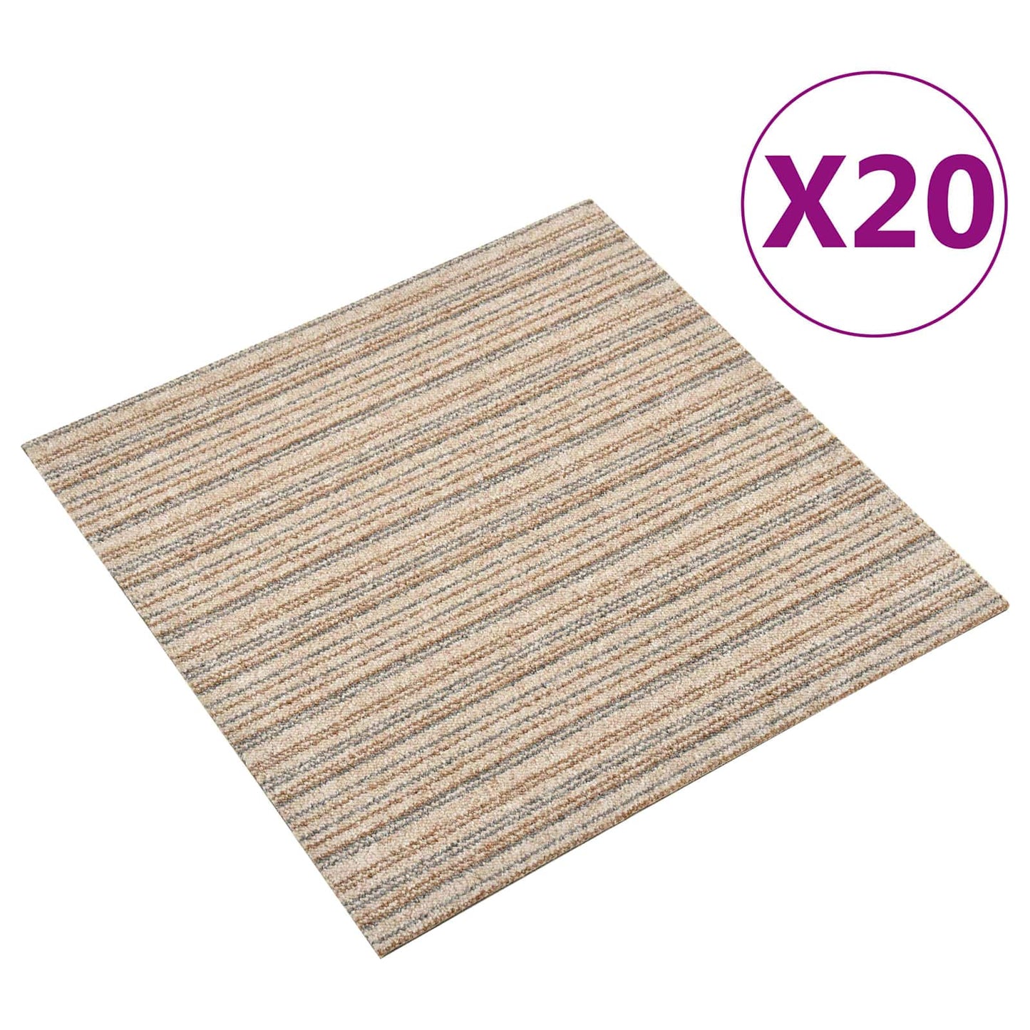 Teppe 20 pcs Stripet Beige 50 x 50 cm 100% Polypropylen