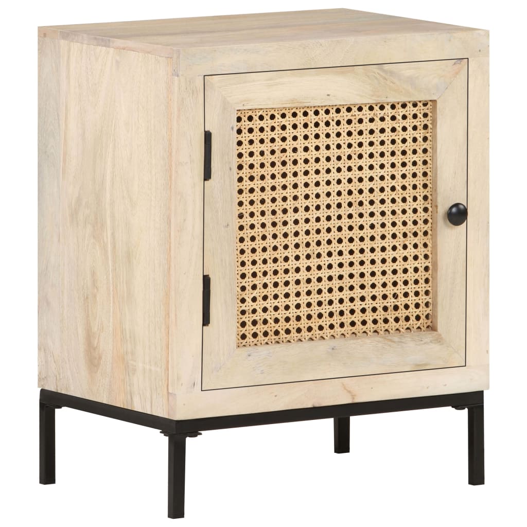Nattbord 40x30x50 cm heltre mango og naturlig stokk