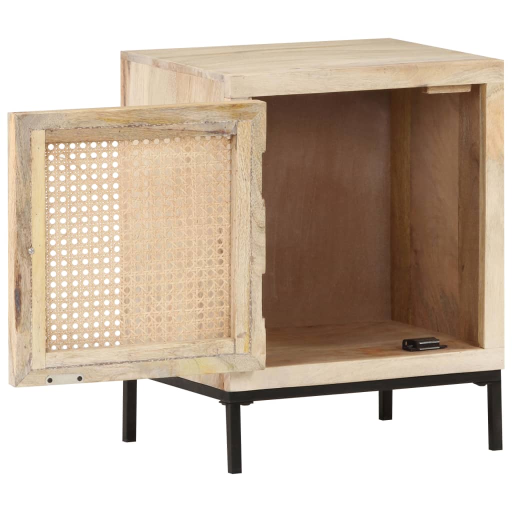 Nattbord 40x30x50 cm heltre mango og naturlig stokk