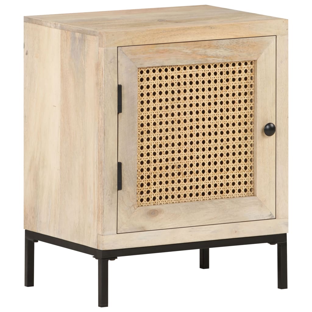 Nattbord 40x30x50 cm heltre mango og naturlig stokk