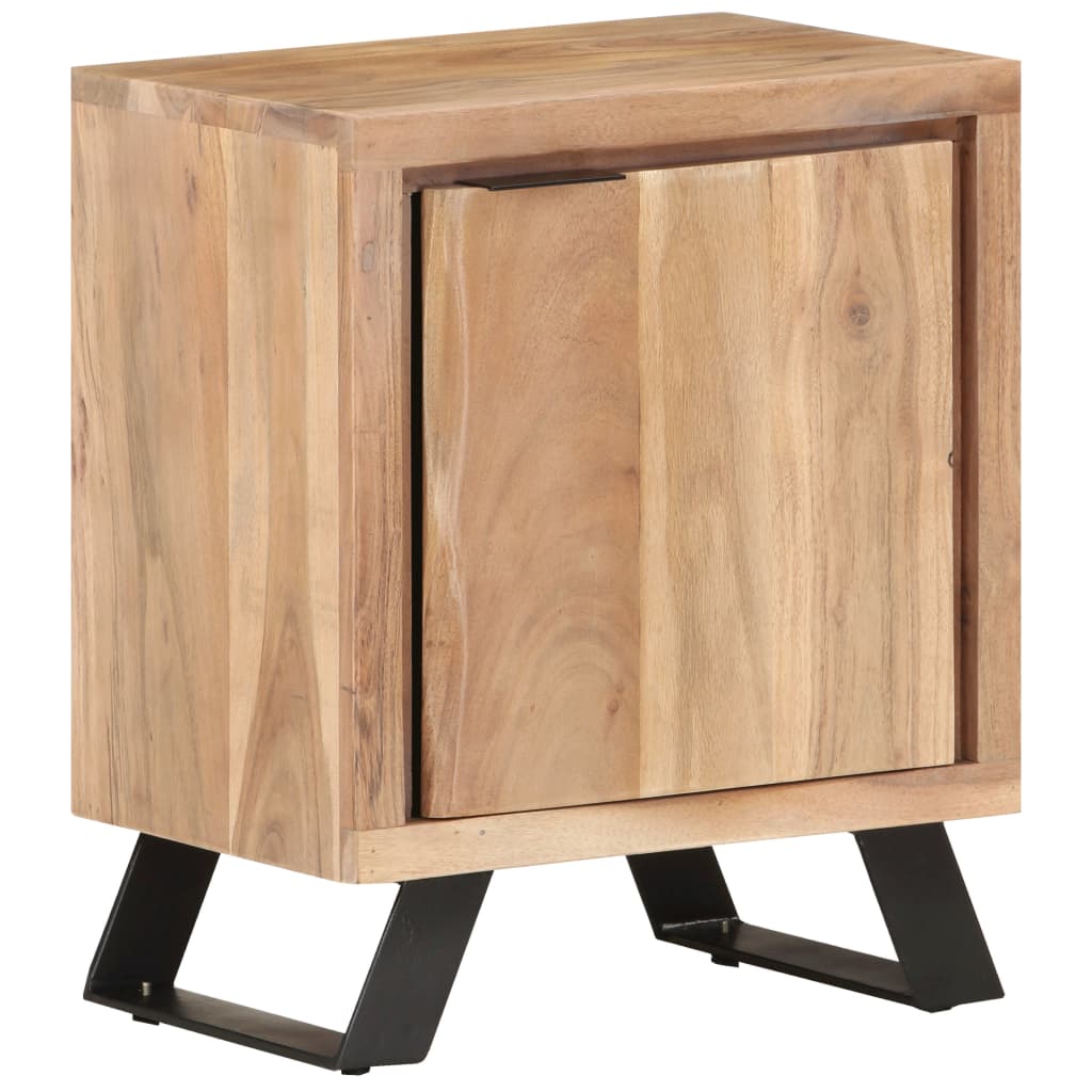Nattbord 40x30x50 cm heltre akasie med naturlig kant