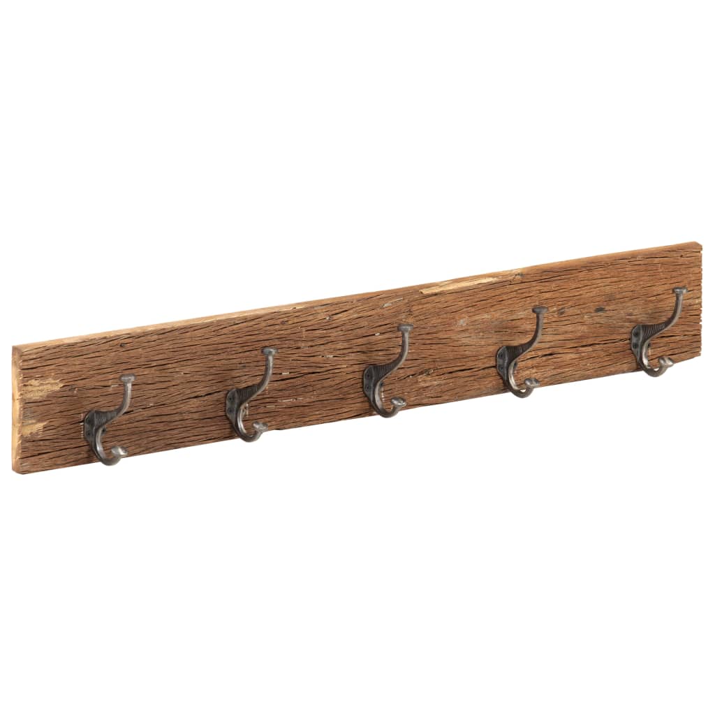 Knaggrekke med 5 kroker 100x2,5x15 cm gjenvunnet heltre