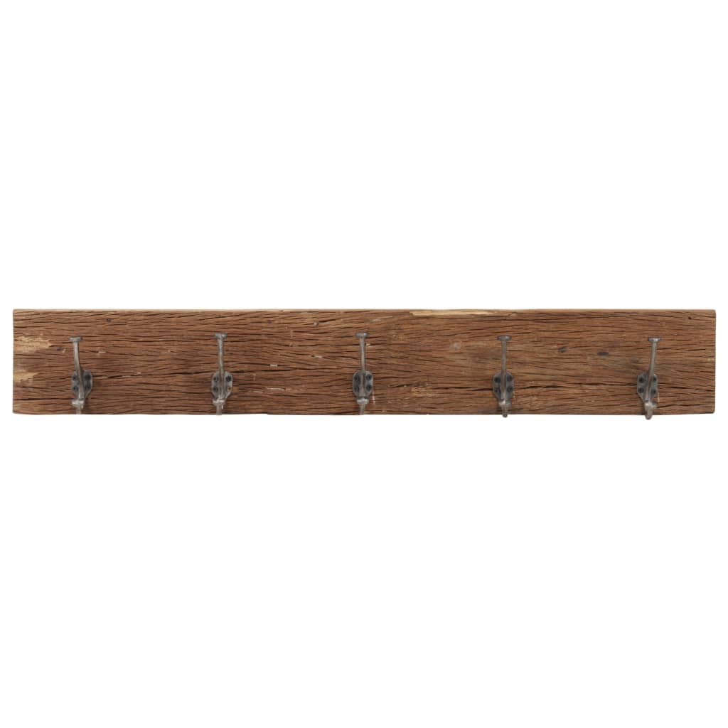 Knaggrekke med 5 kroker 100x2,5x15 cm gjenvunnet heltre