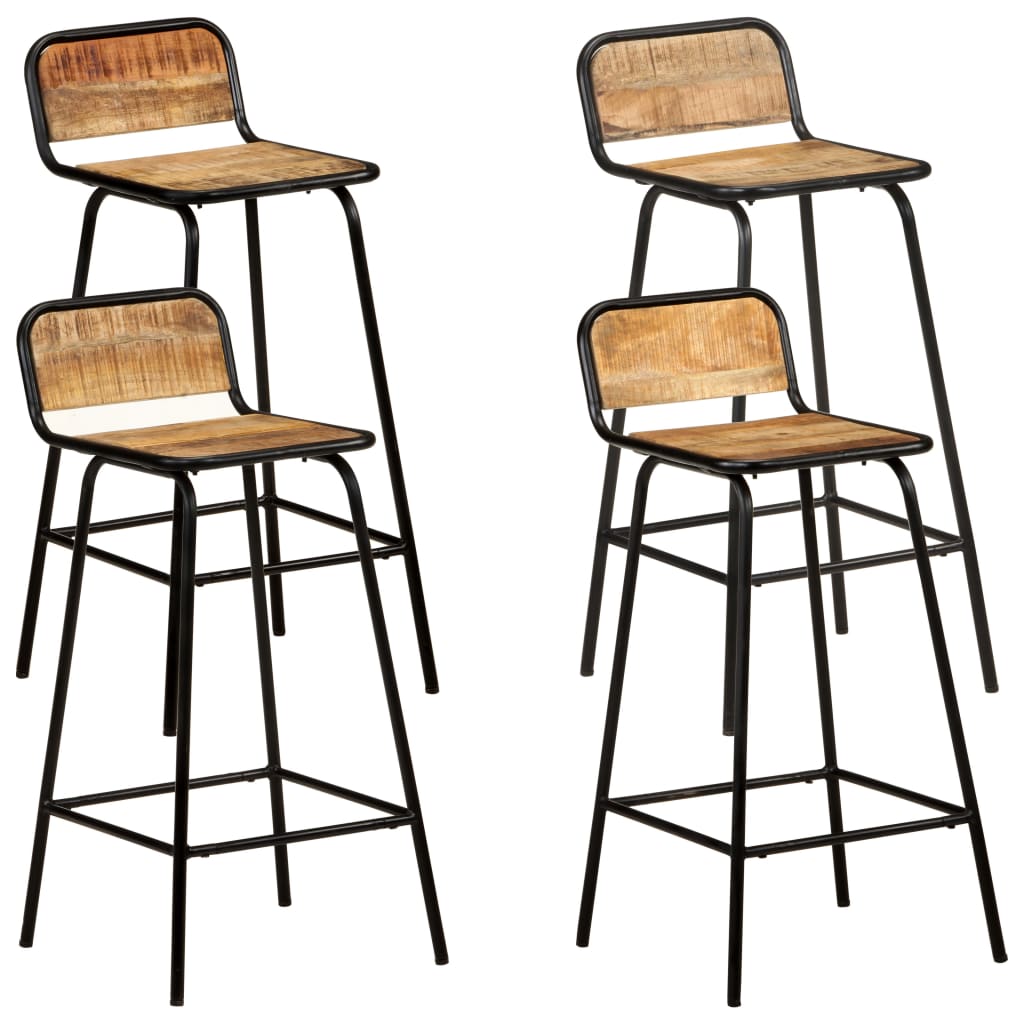 Barstoler 4 stk heltre mango