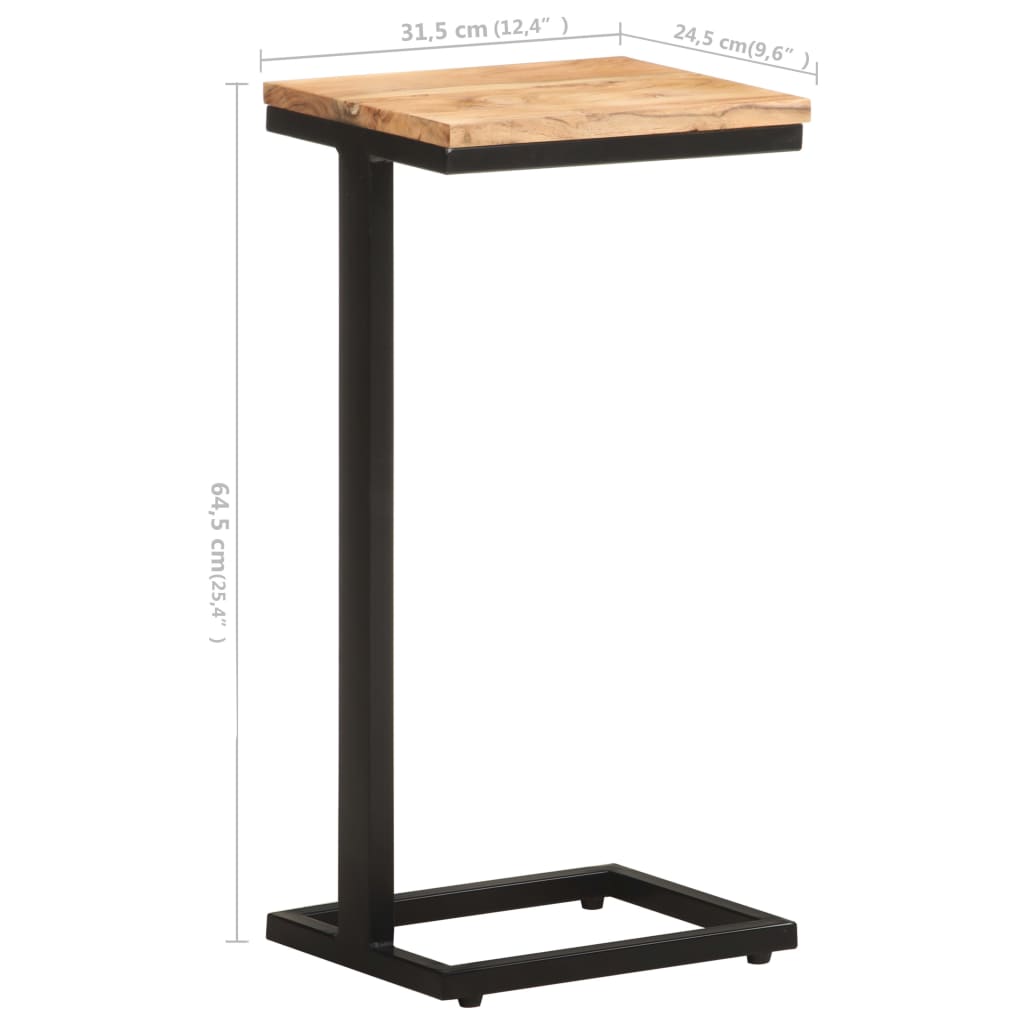 Sidebord 2 stk 31,5x24,5x64,5 cm heltre akasie