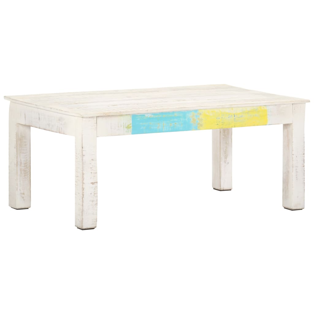 Salongbord hvit 110x60x45 cm heltre mango vidaXL