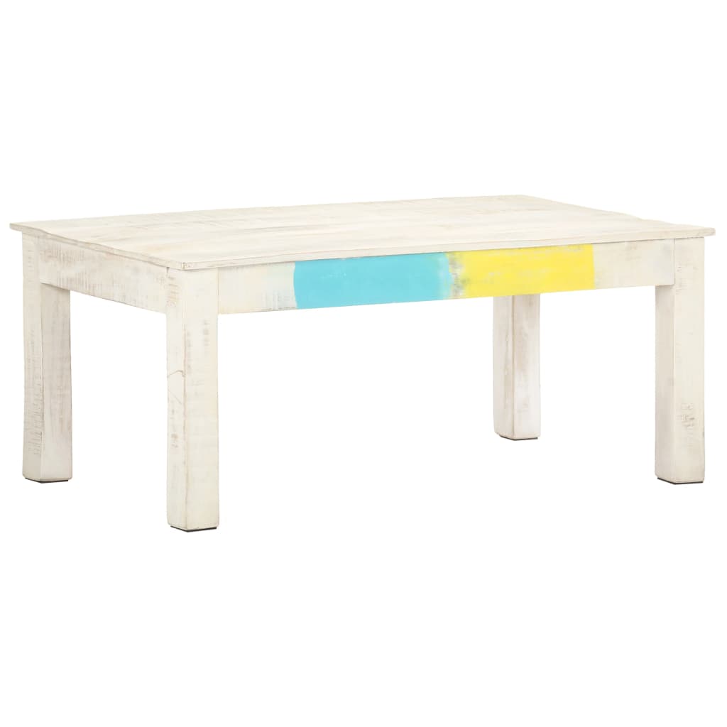 Salongbord hvit 110x60x45 cm heltre mango vidaXL