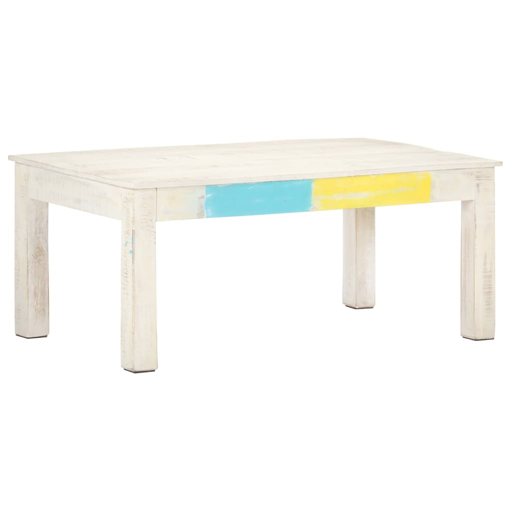 Salongbord hvit 110x60x45 cm heltre mango vidaXL