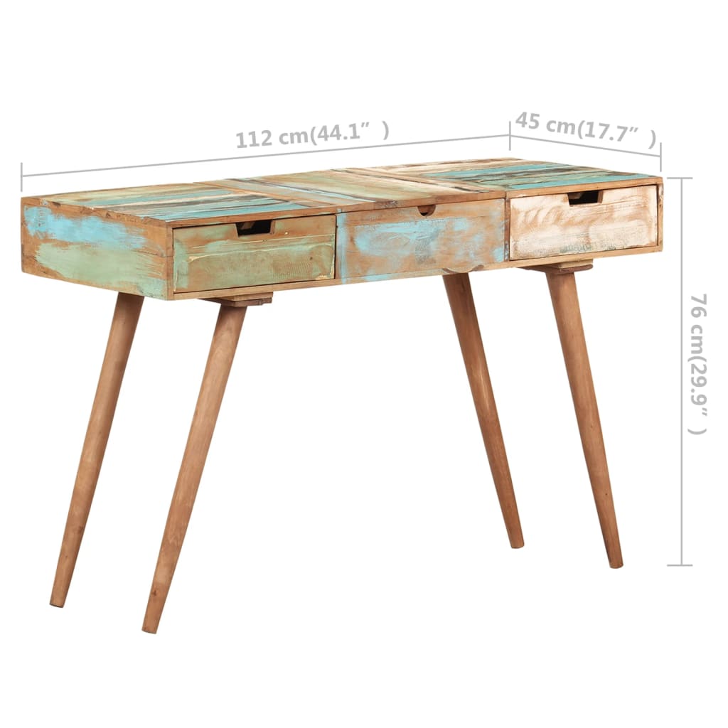 Sminkebord med speil 112x45x76 cm gjenvunnet heltre