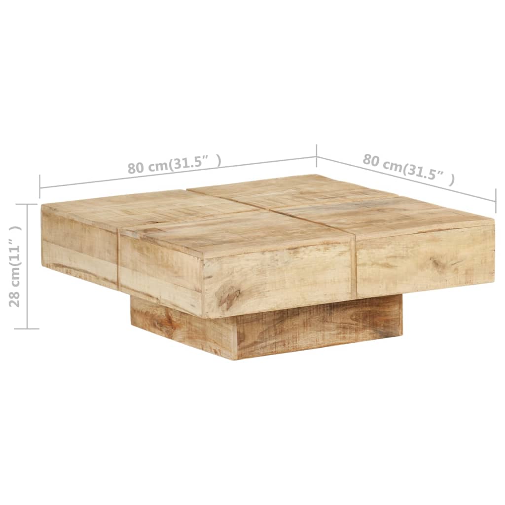 Salongbord 80x80x28 cm heltre mango